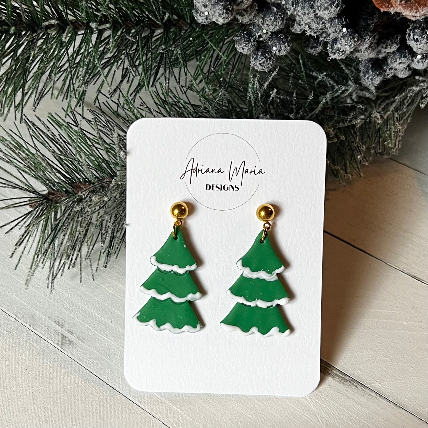 Christmas Tree Polymer Clay Earrings