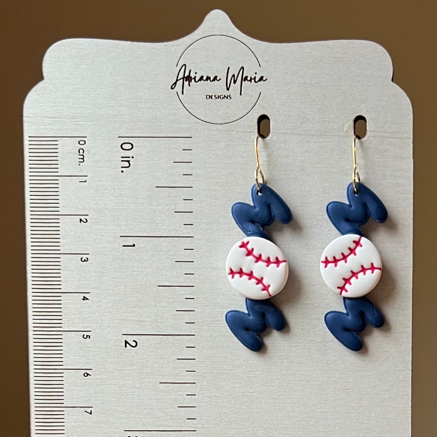 Baseball MOM Dangle Polymer Clay Earrings