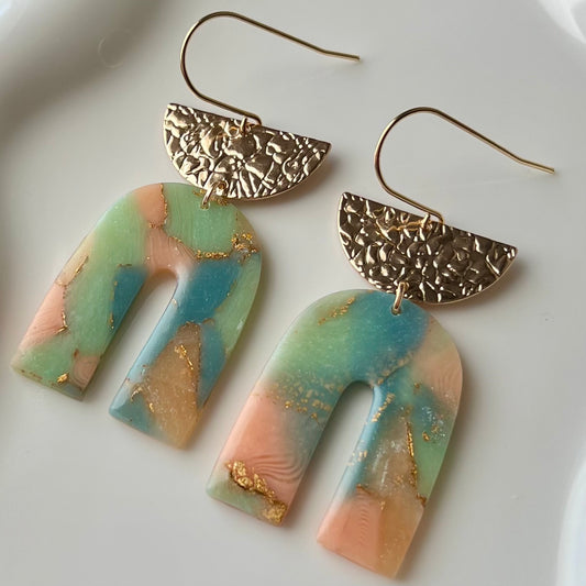 Lucelle Collection: Arch Polymer Clay Statement Earrings