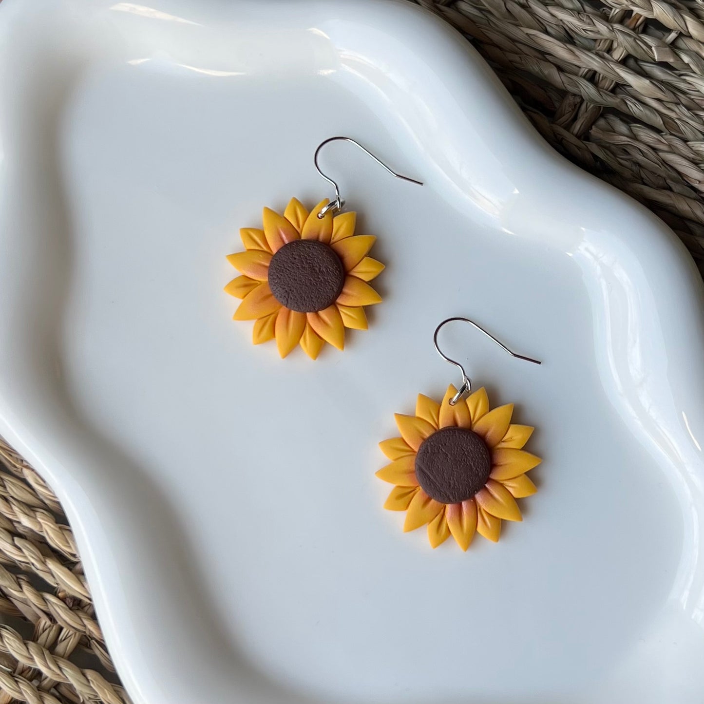 Sunflower Polymer Clay Earrings