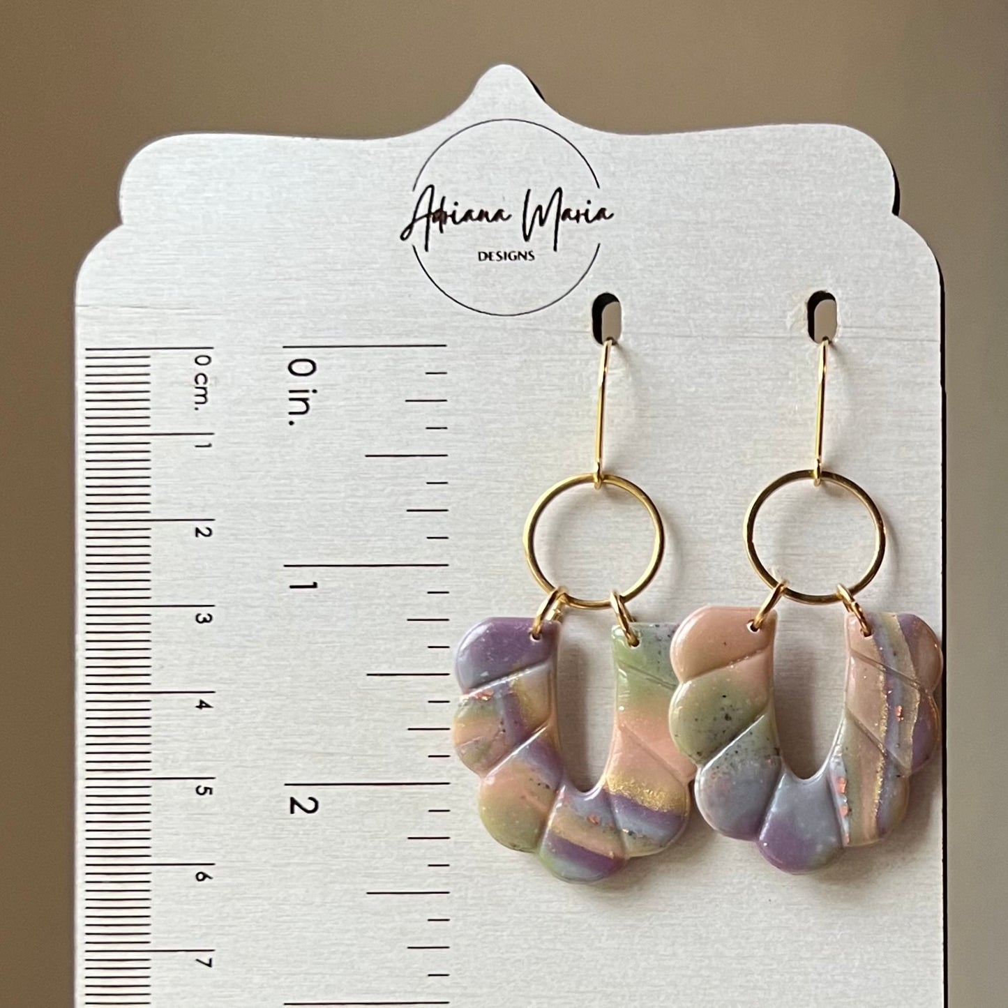 Colorful Scalloped Polymer Clay Earrings