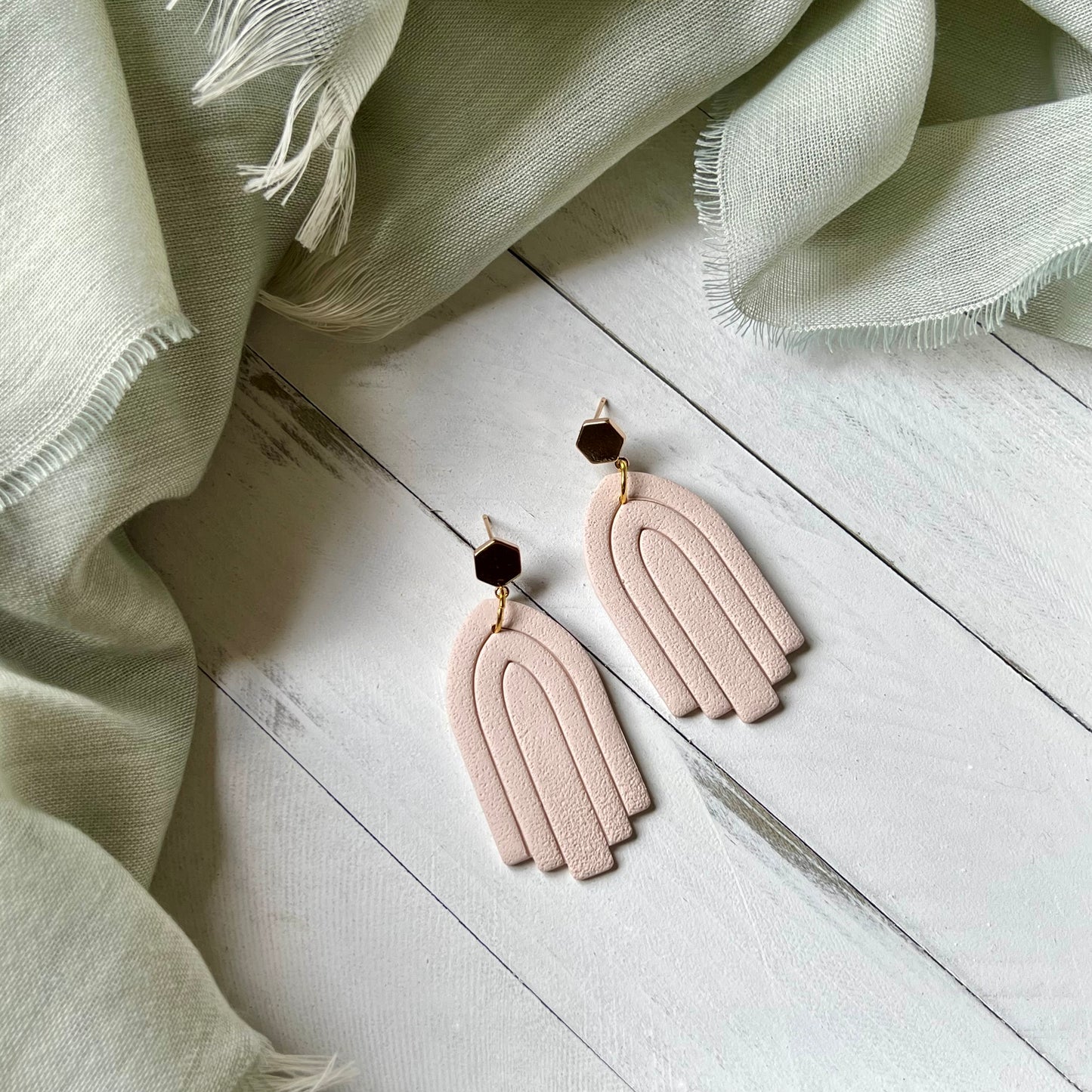 Arch Boho Polymer Clay Dangle Earrings