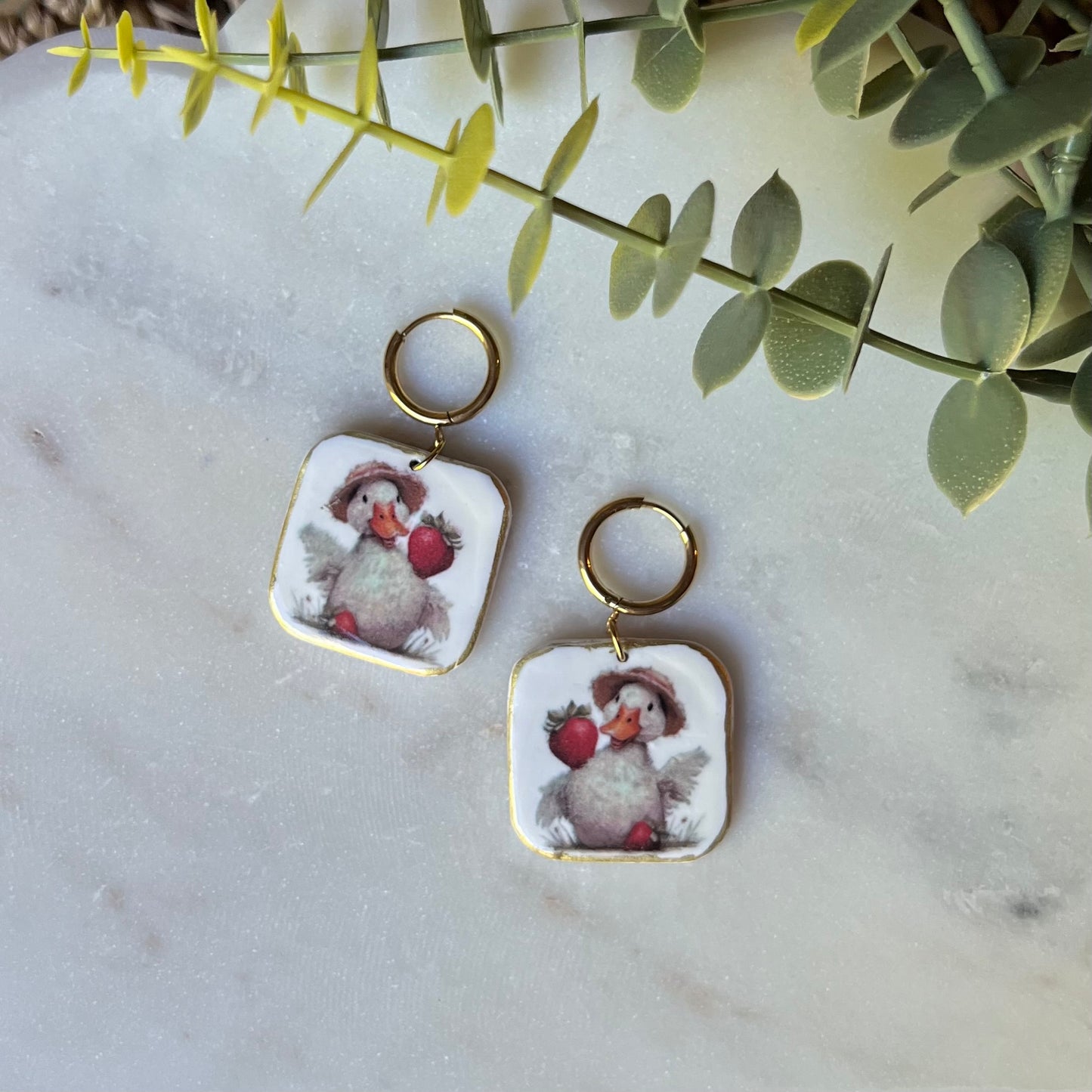 Strawberry Goose Collection: Polymer Clay Lightweight Dangles