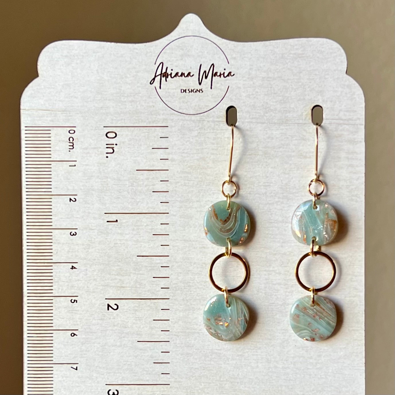 Ethereal Waves Collection: Button Dangle Polymer Clay Earrings