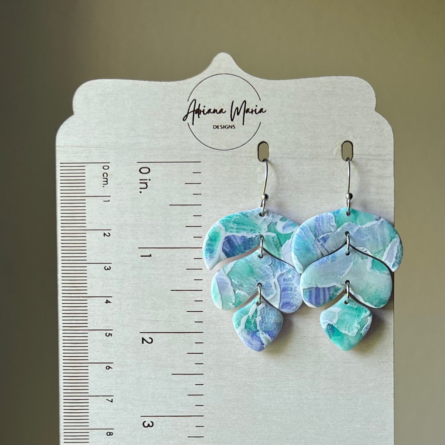 Beachy Watercolor Polymer Clay Earrings