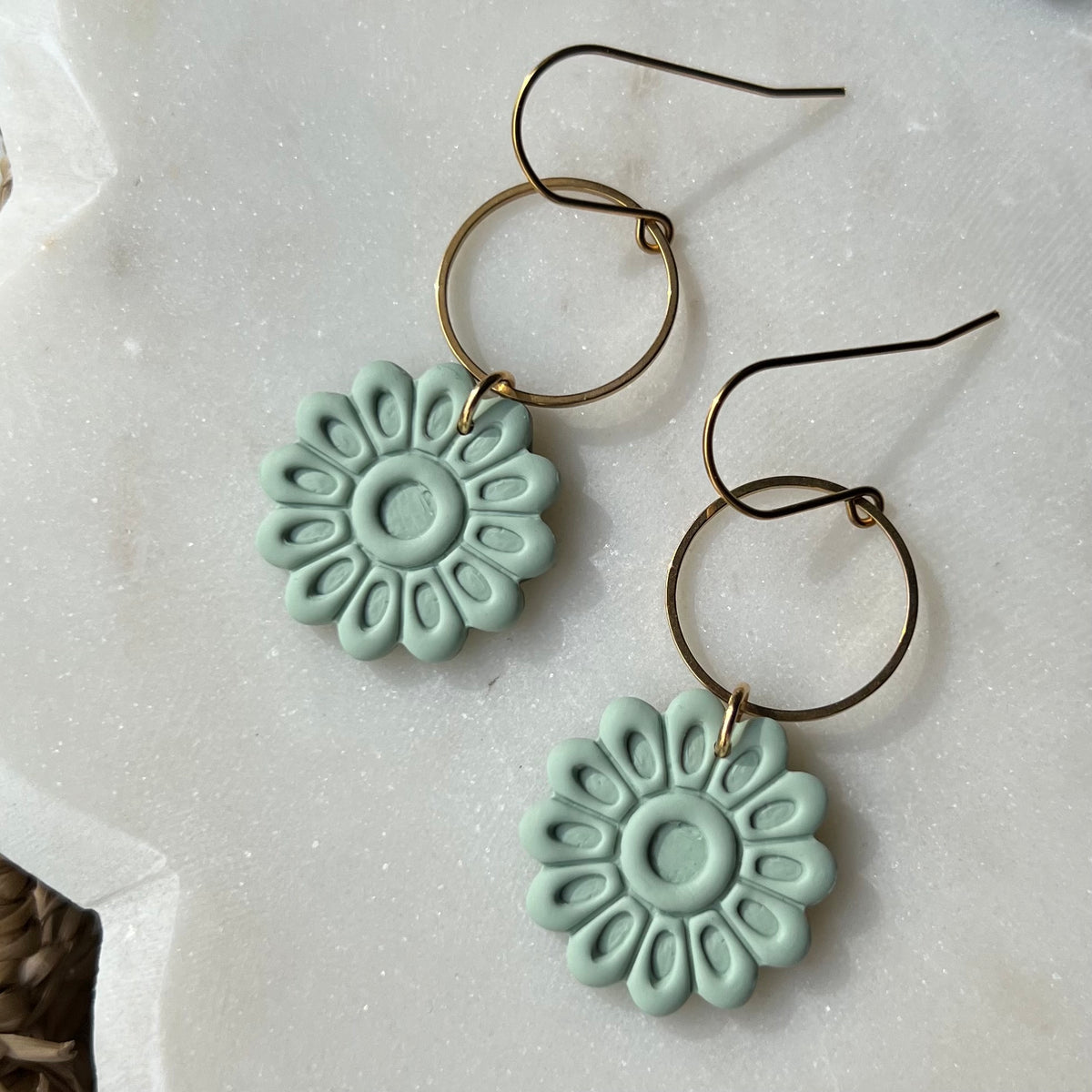 Petal Bloom Polymer Clay Dangle Earrings