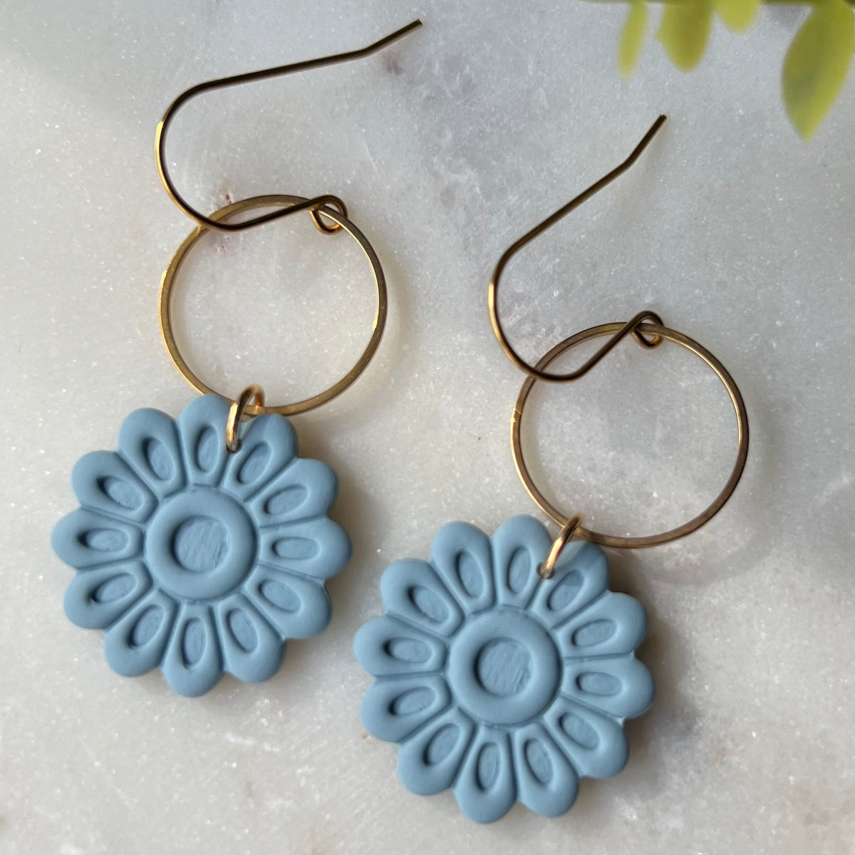 Petal Bloom Polymer Clay Dangle Earrings