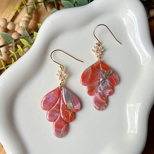 Rosso Marble Polymer Clay Earrings