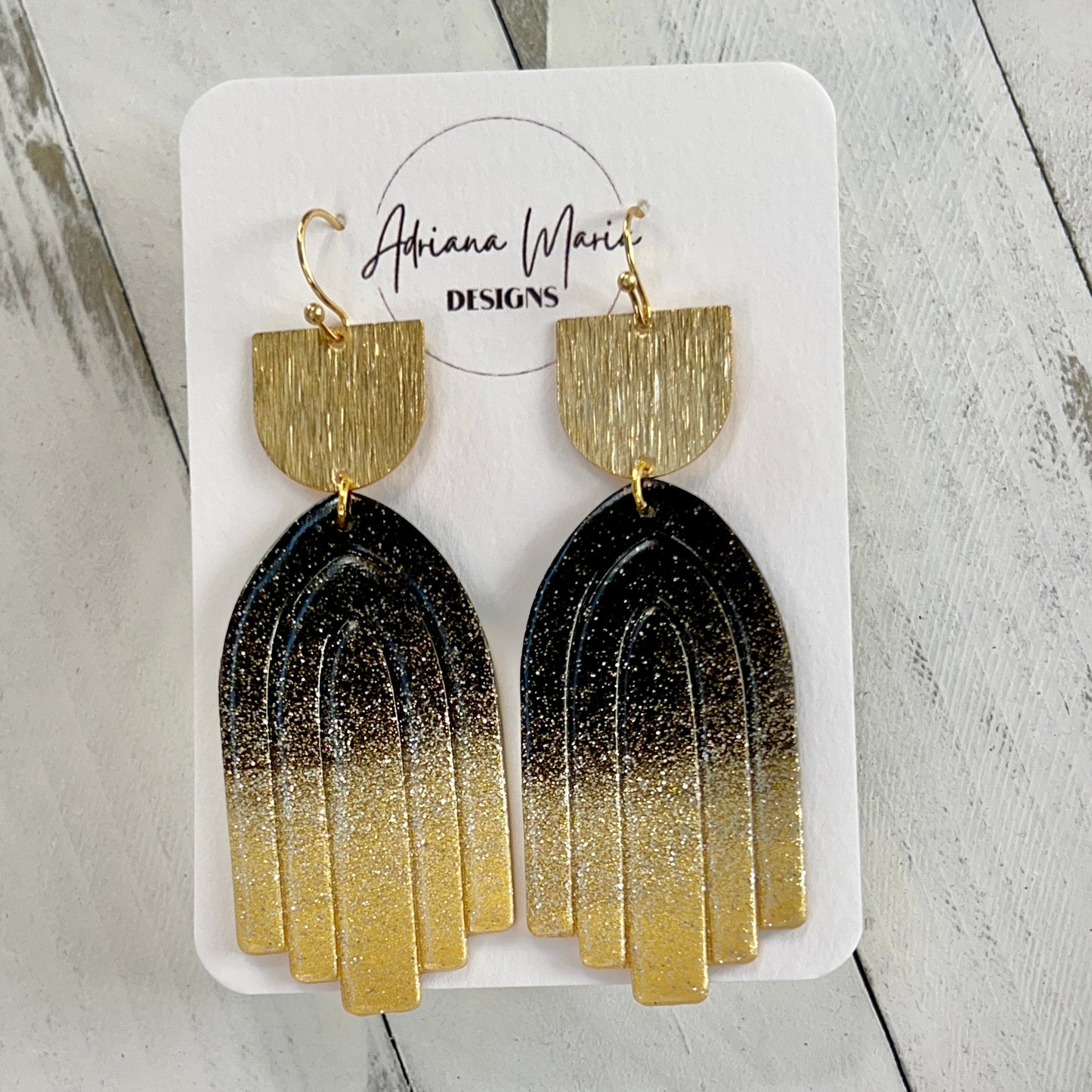 Black & Gold Polymer Clay Earrings