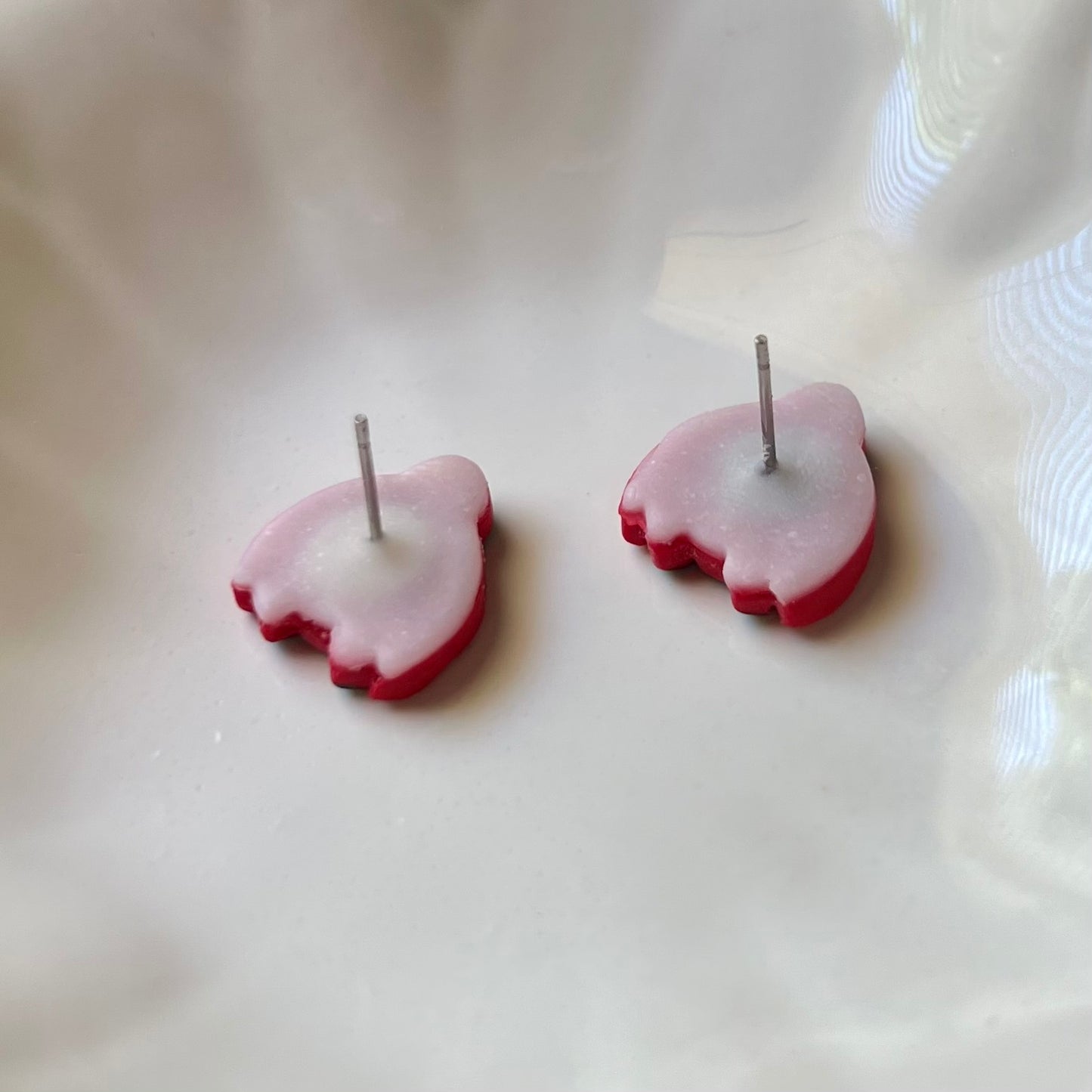 Red Ladybug Polymer Clay Stud Earrings