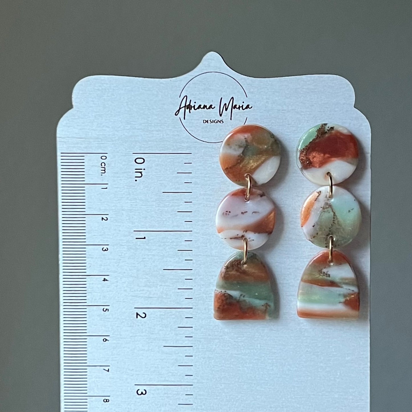 Earthen Glow Polymer Clay Statement Earrings