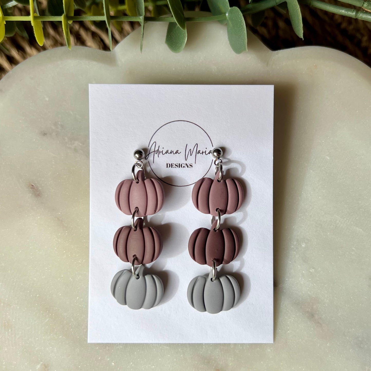 Pumpkin Patch Polymer Clay Earrings – Lightweight Fall Dangles