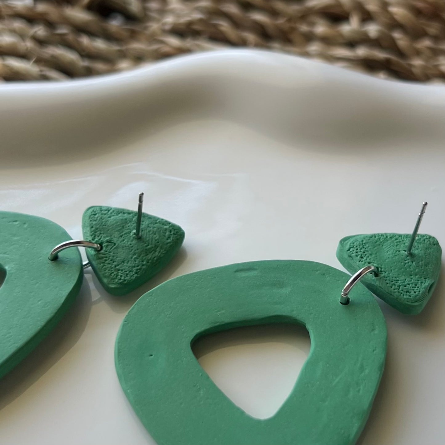 Minimalist Textured Embossed Polymer Clay Earrings
