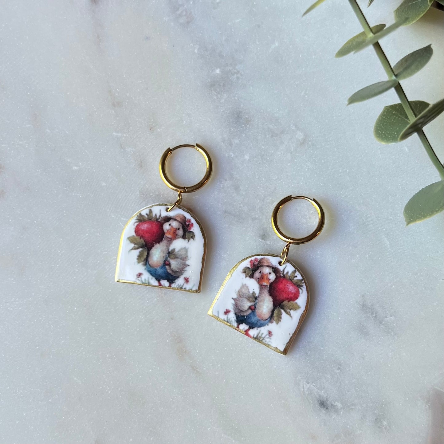 Strawberry Goose Collection: Polymer Clay Lightweight Dangles