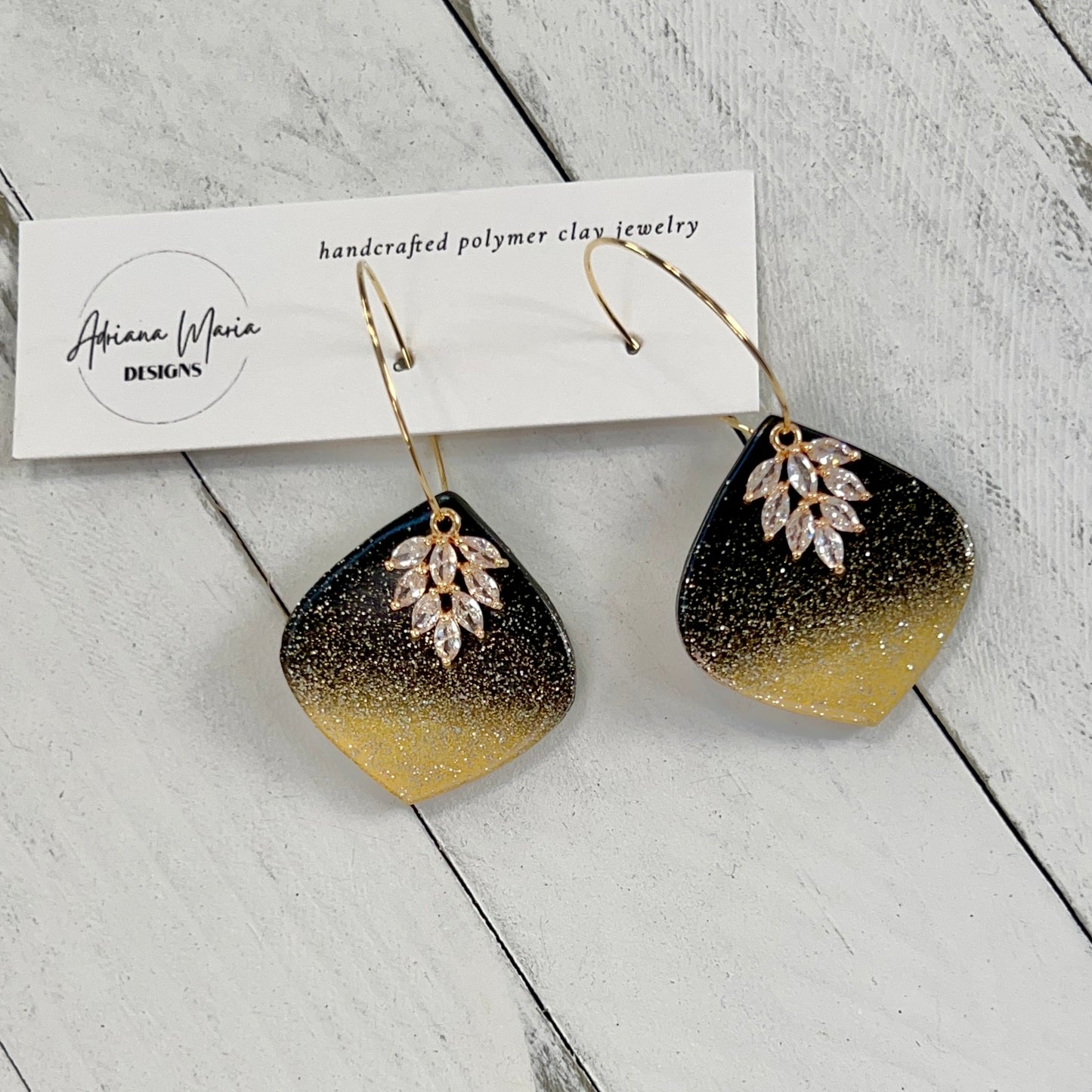 Black & Gold Polymer Clay Earrings