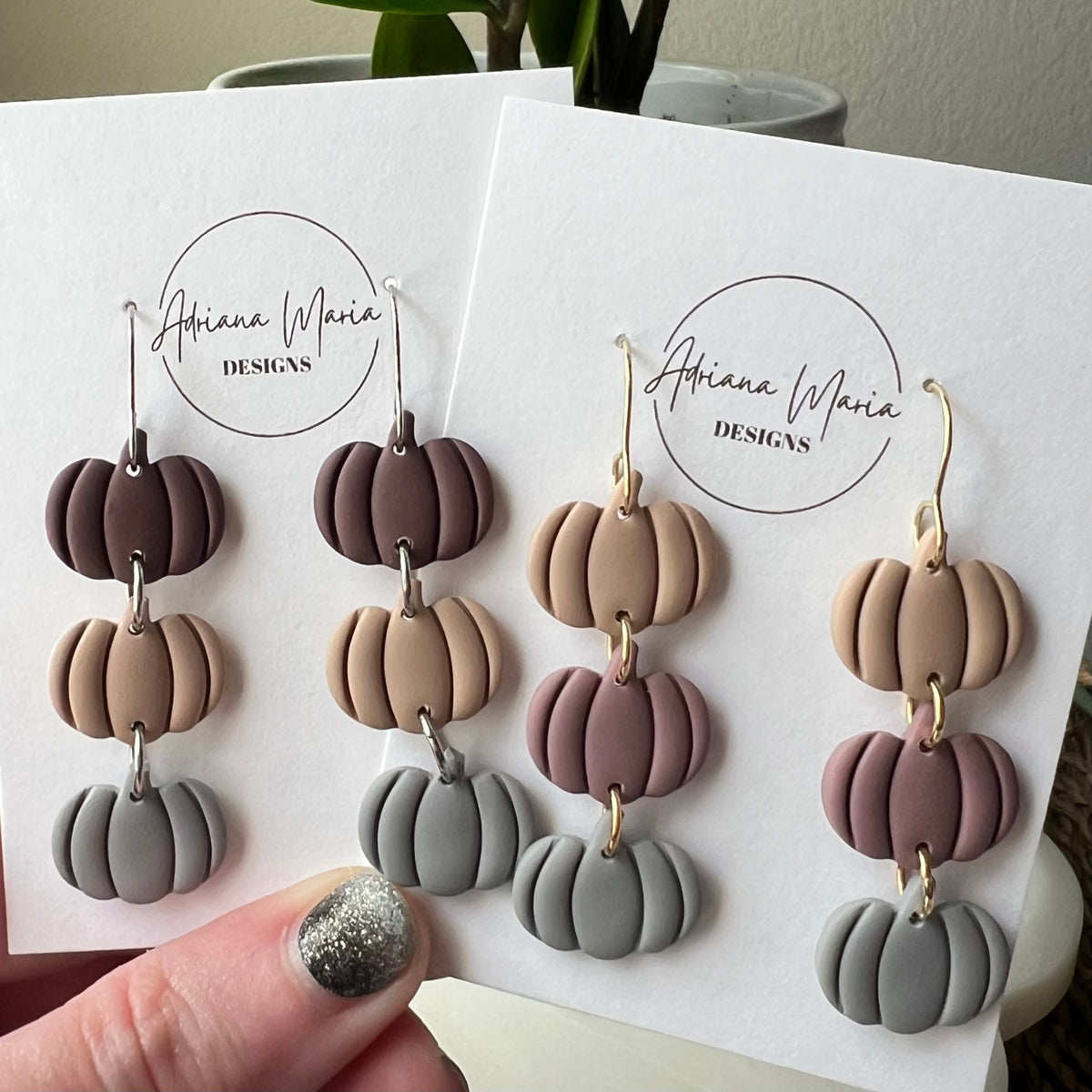 Pumpkin Patch Polymer Clay Earrings – Lightweight Fall Dangles