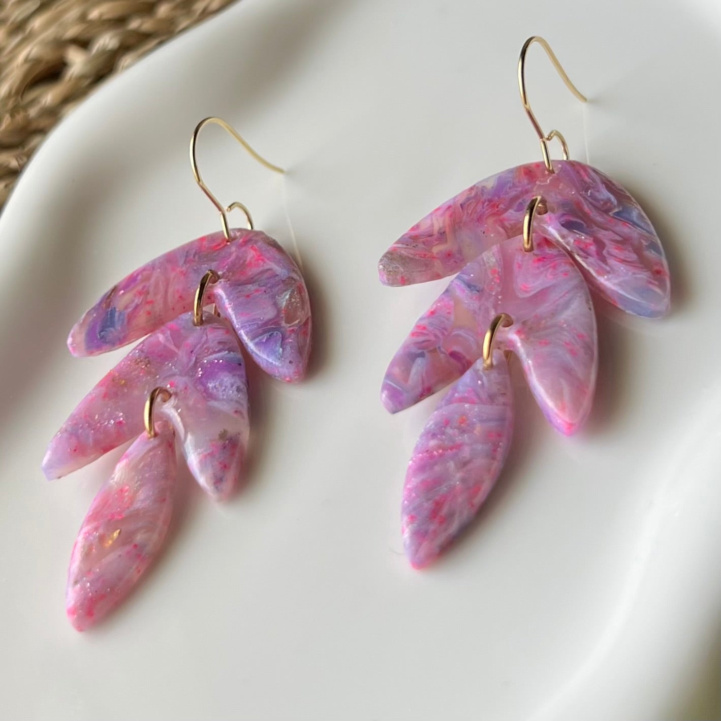 Sugar Rush Marbled Polymer Clay Earrings