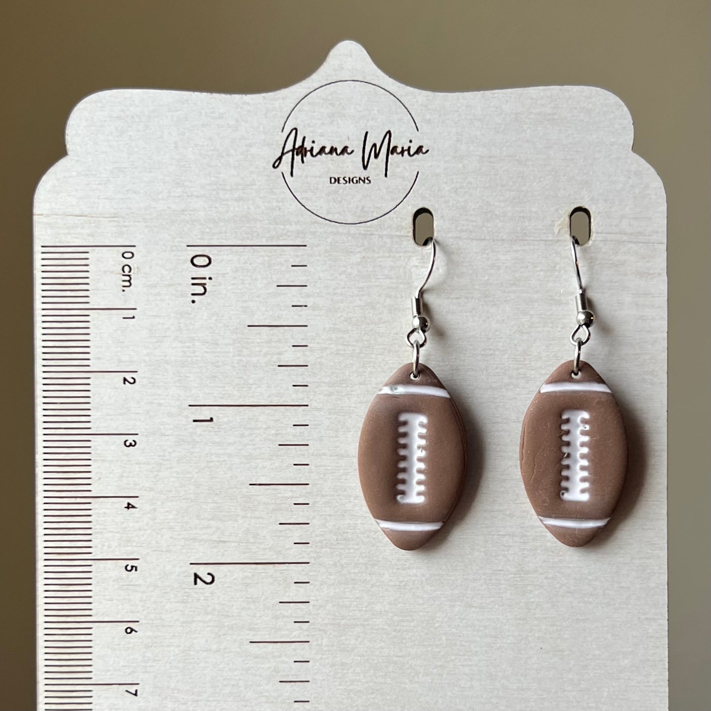 Football Polymer Clay Earrings