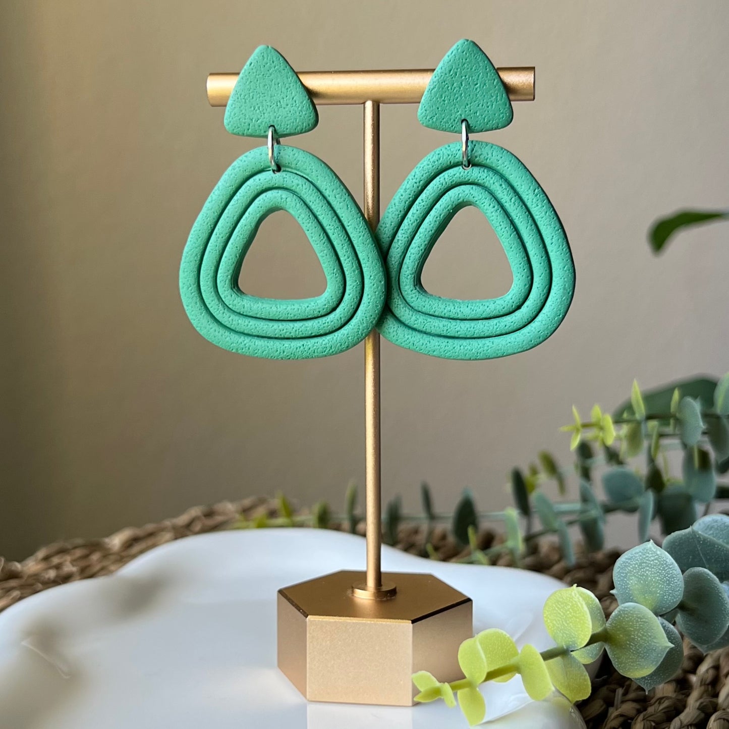 Minimalist Textured Embossed Polymer Clay Earrings