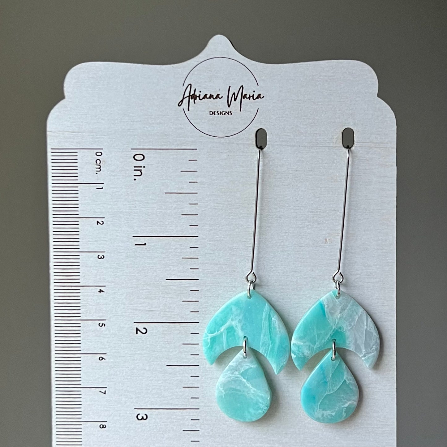 Ocean Waves Polymer Clay  Earrings