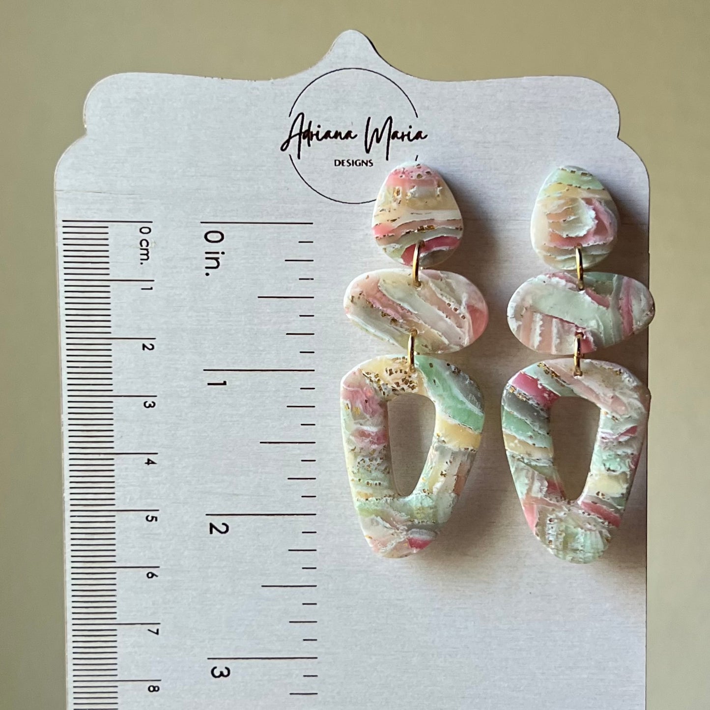 Agate Polymer Clay Statement Dangle Earrings