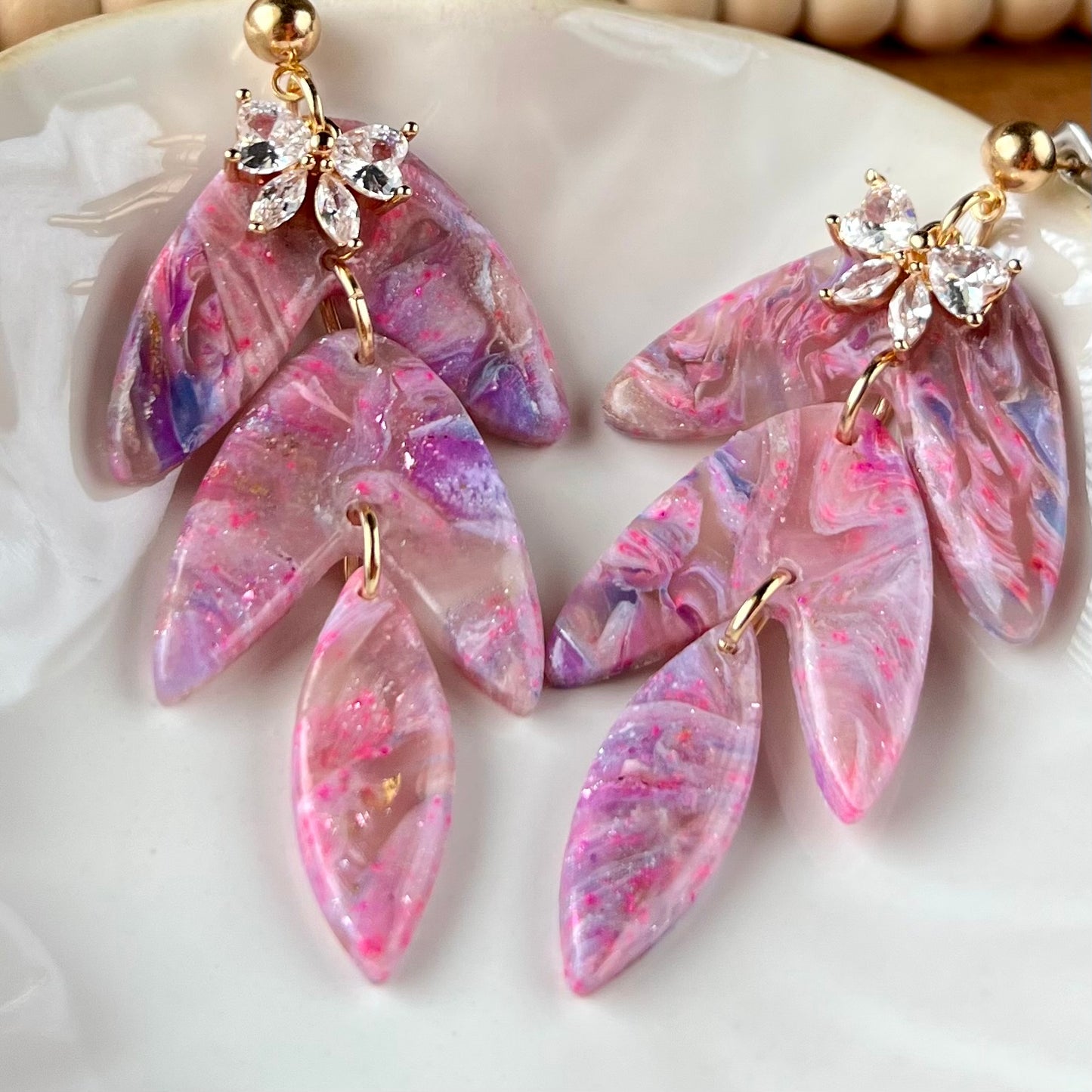 Sugar Rush Marbled Polymer Clay Earrings