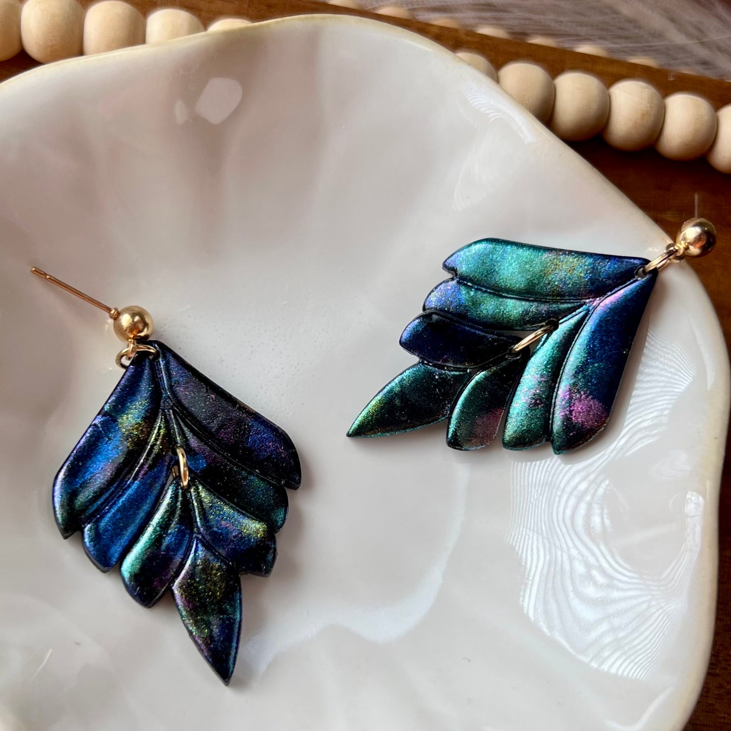 Mica Painted Polymer Clay Earrings