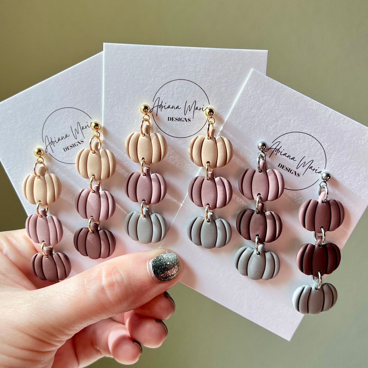 Pumpkin Patch Polymer Clay Earrings – Lightweight Fall Dangles