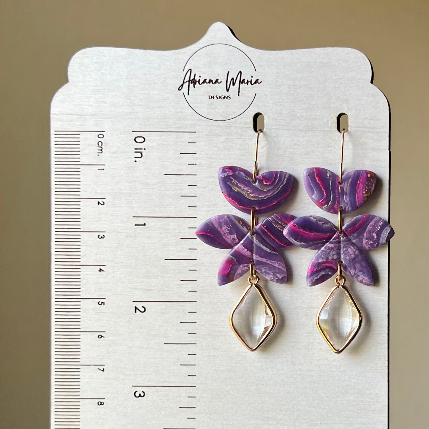 Dream In Purple: Agate Marbled Polymer Clay Statement Earrings