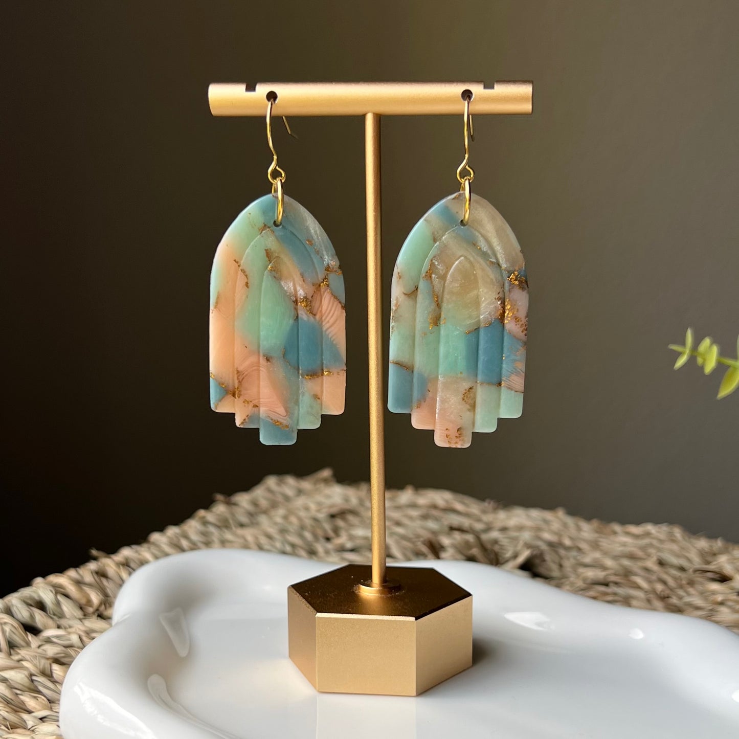 Lucelle Collection: Tiered Arch Polymer Clay Earrings
