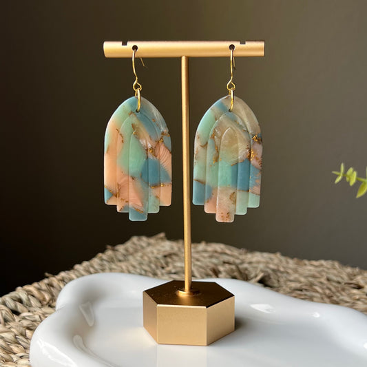 Lucelle Collection: Tiered Arch Polymer Clay Earrings
