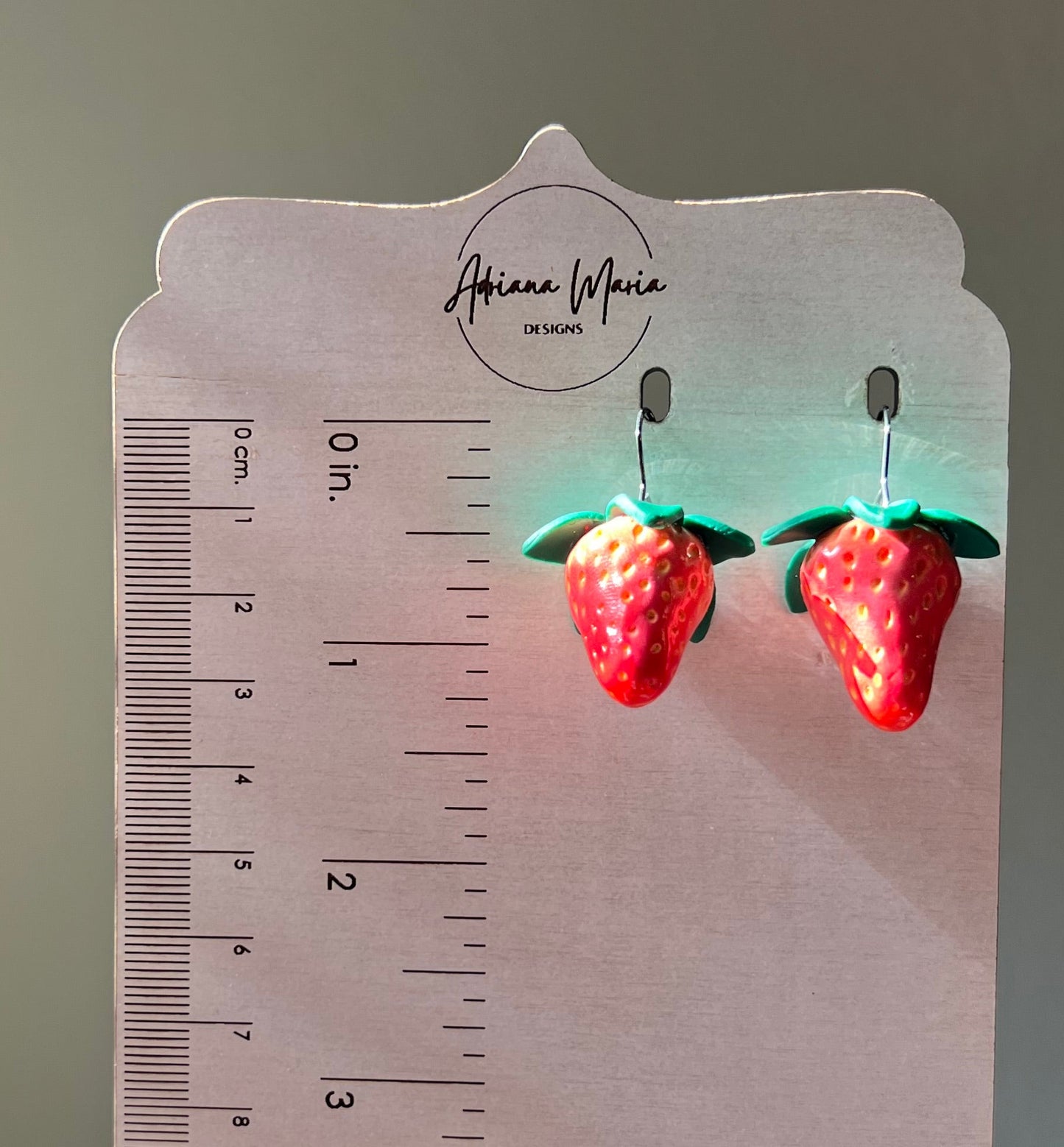 Red Strawberry Polymer Clay Dangle Earrings