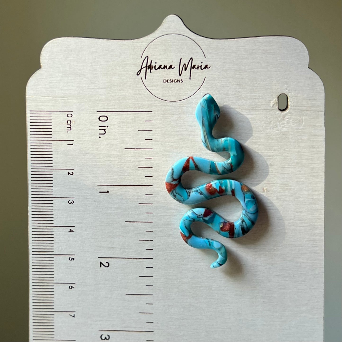 Turquoise Stone inspired Polymer Clay Snake Earrings with Stud Posts, lightweight, western style