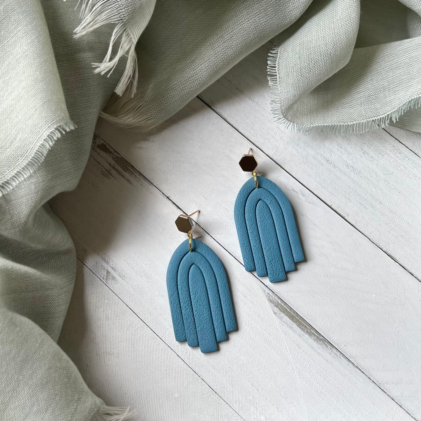 Arch Boho Polymer Clay Dangle Earrings