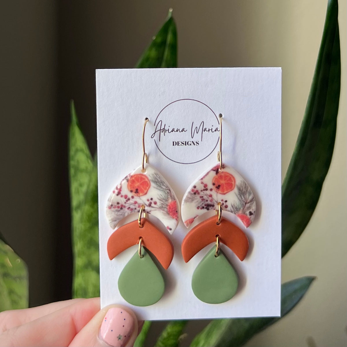 Fall Spice Print Clay Earrings