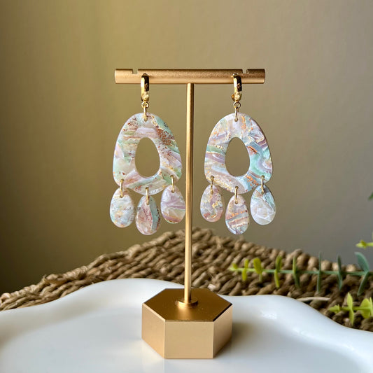 Spring Agate Polymer Clay Earrings