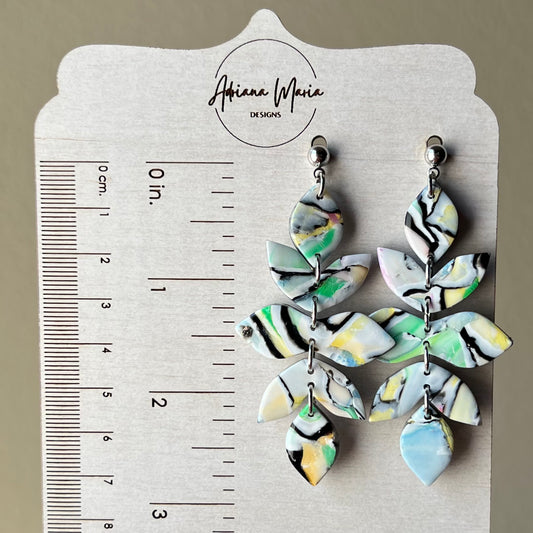 Chromatic Pulse Polymer Clay Statement Earrings