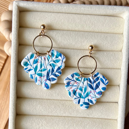 Spring Floral Polymer Clay Dangle Earrings