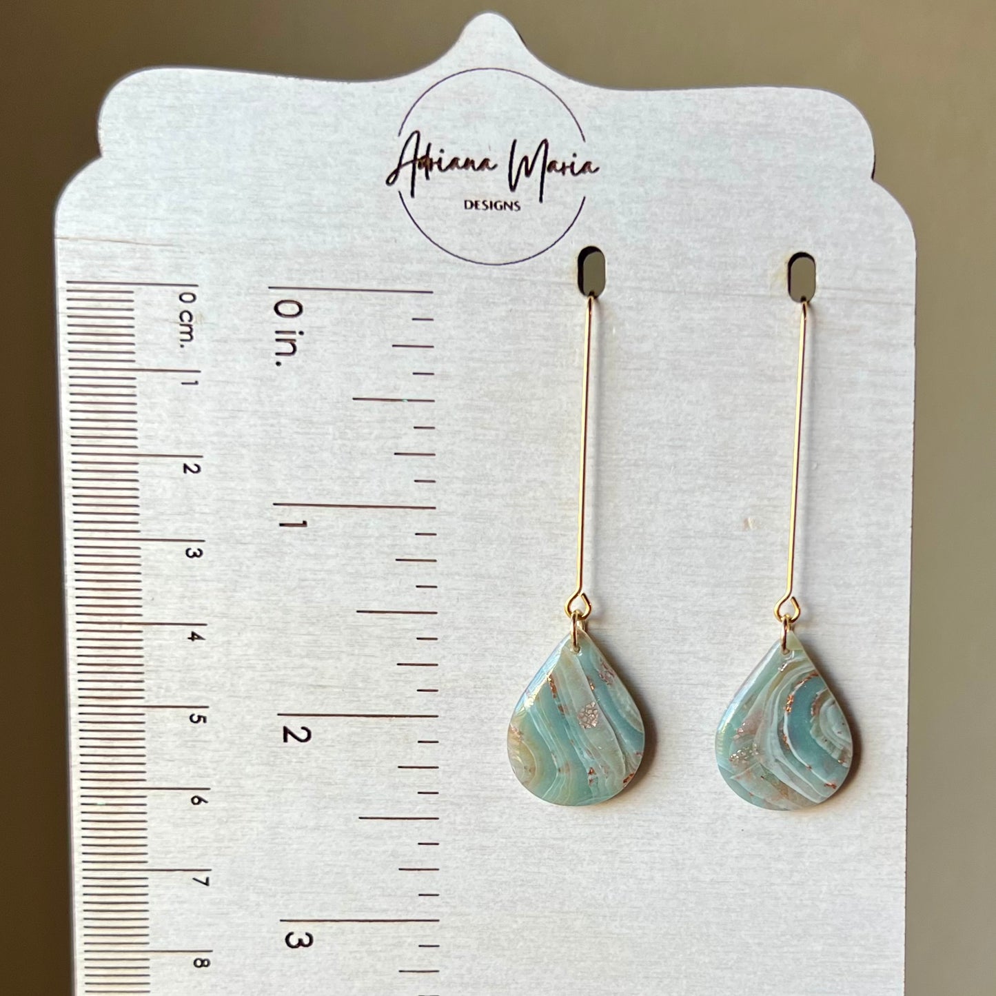 Ethereal Waves Collection: Small Teardrop Polymer Clay Earrings