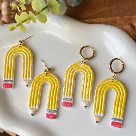 Pencil Arch Back to School Teacher Appreciation Polymer Clay Earrings