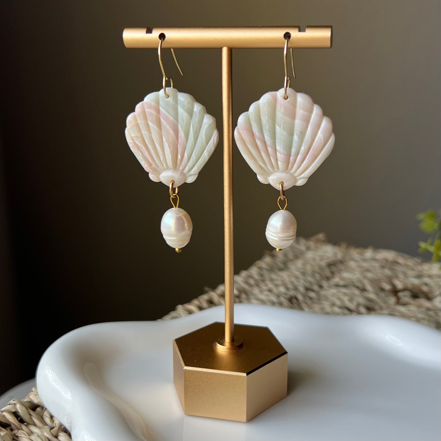 Pastel Dreams Seashell Polymer Clay Earrings