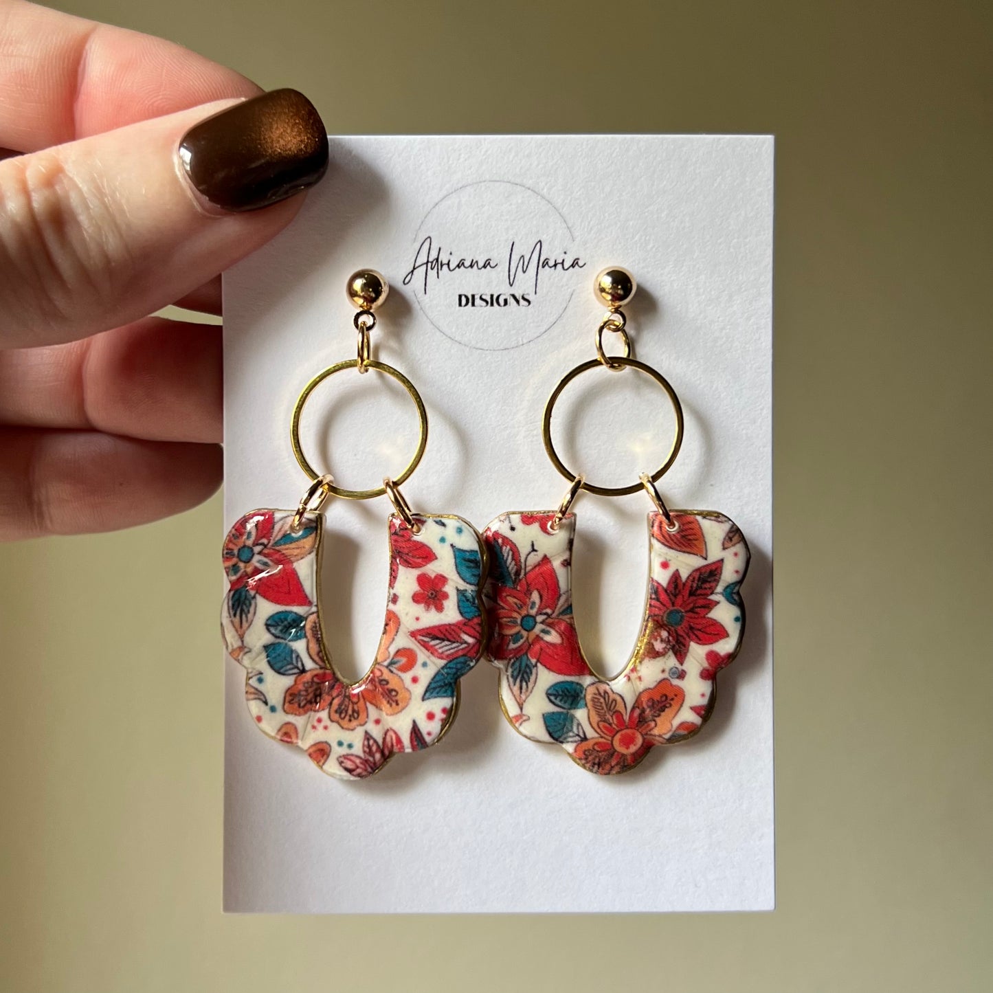 Festive Blooms Collection: Polymer Clay Dangle Earrings