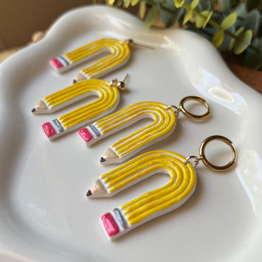 Pencil Arch Back to School Teacher Appreciation Polymer Clay Earrings