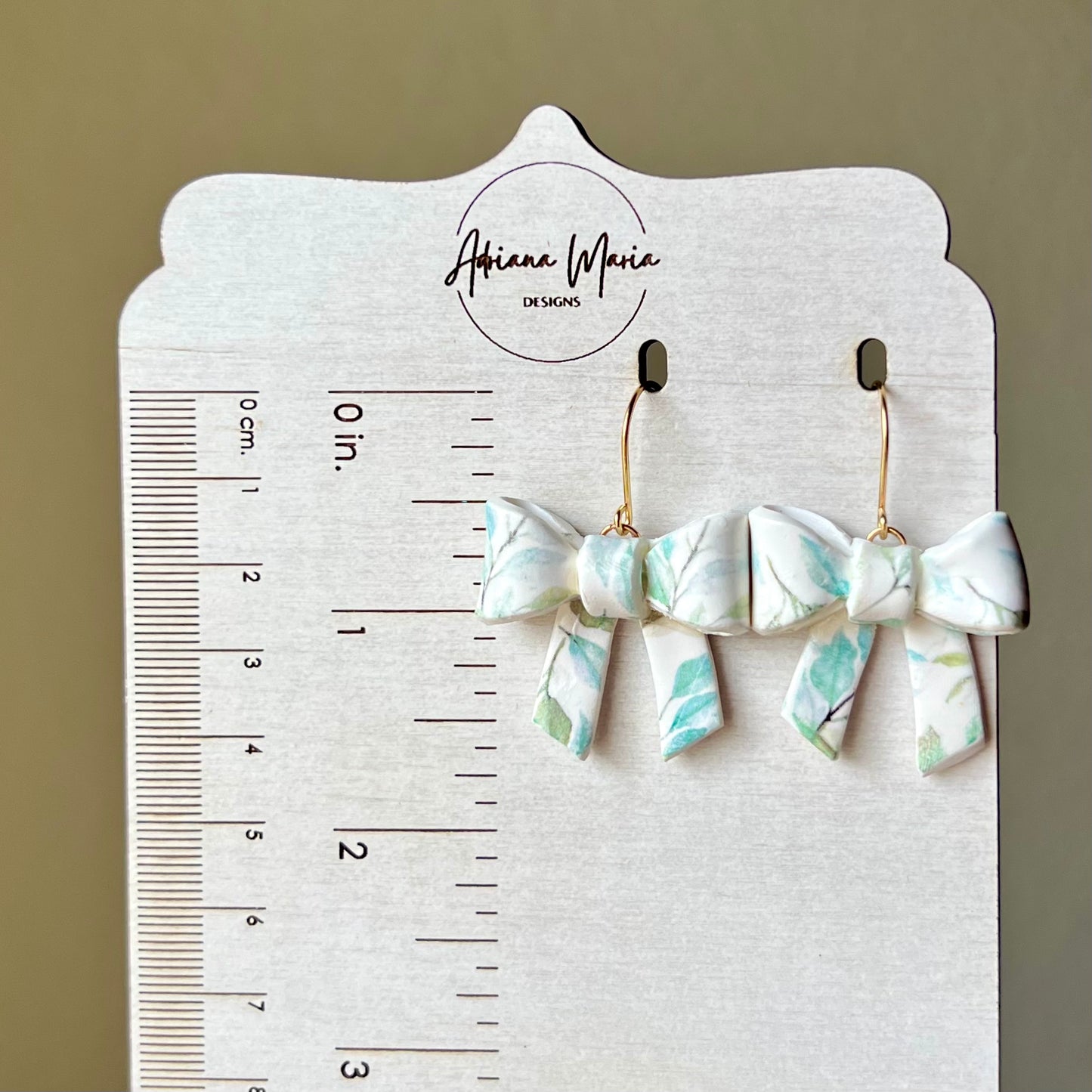 Spring Floral Bow Polymer Clay Dangle Earrings