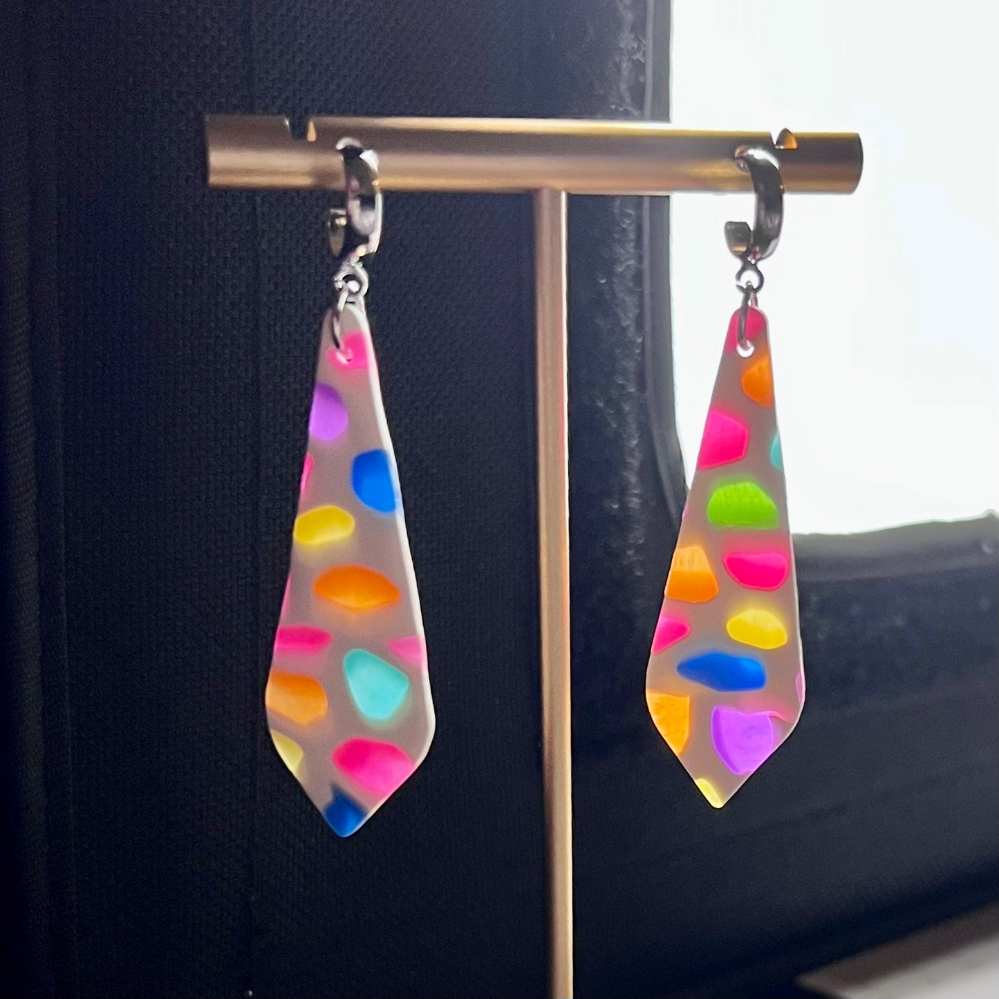 Rainbow Jelly Nougat Translucent Polymer Clay Earrings