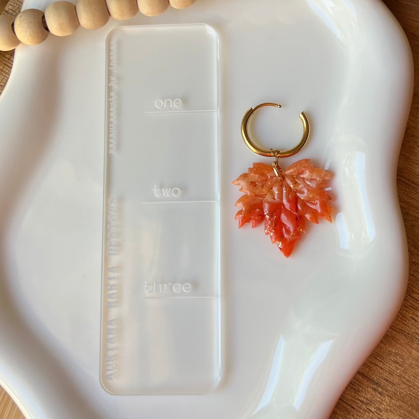 Autumn Sunset: Maple Leaf Polymer Clay Hoop Earrings