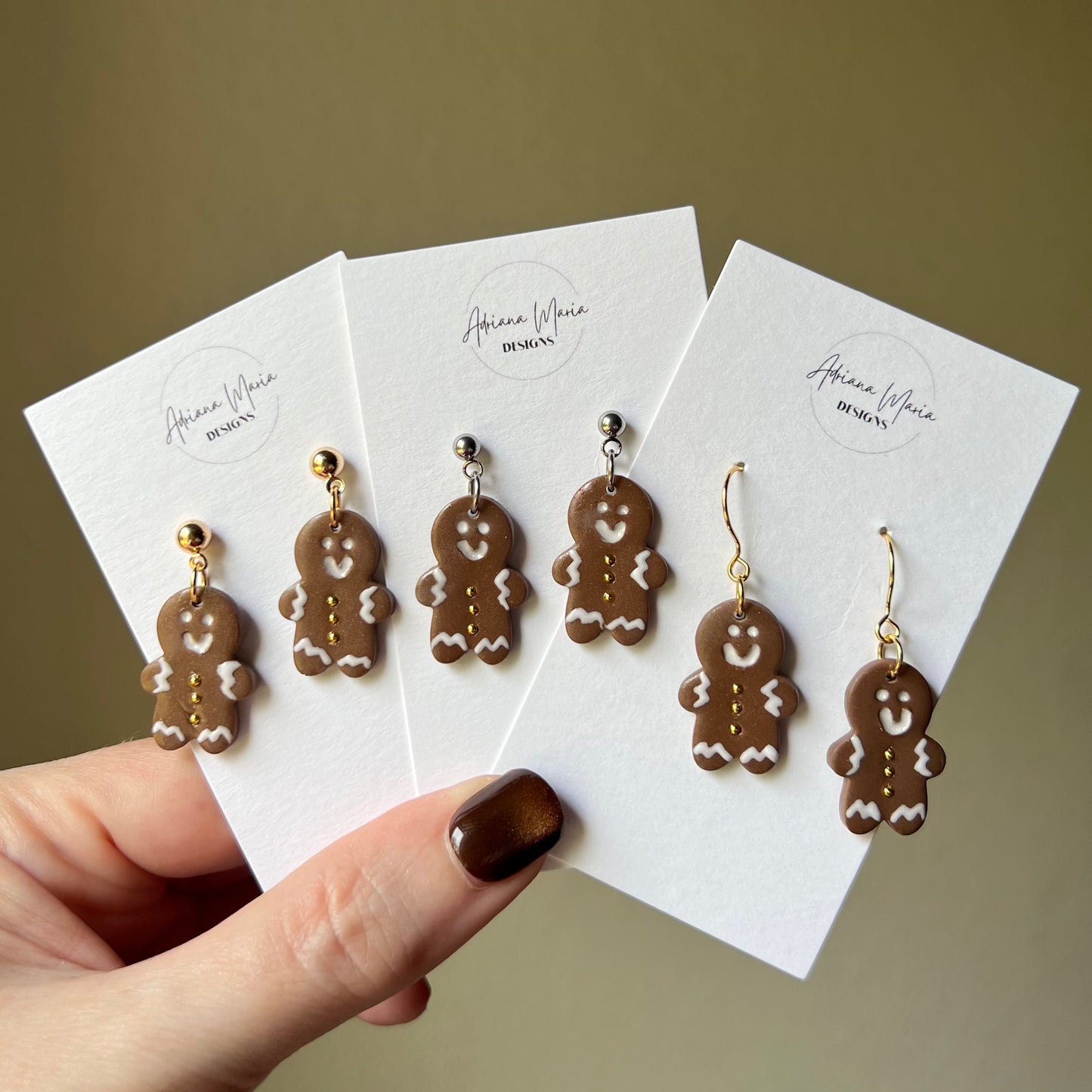 Gingerbread Man Clay Earrings