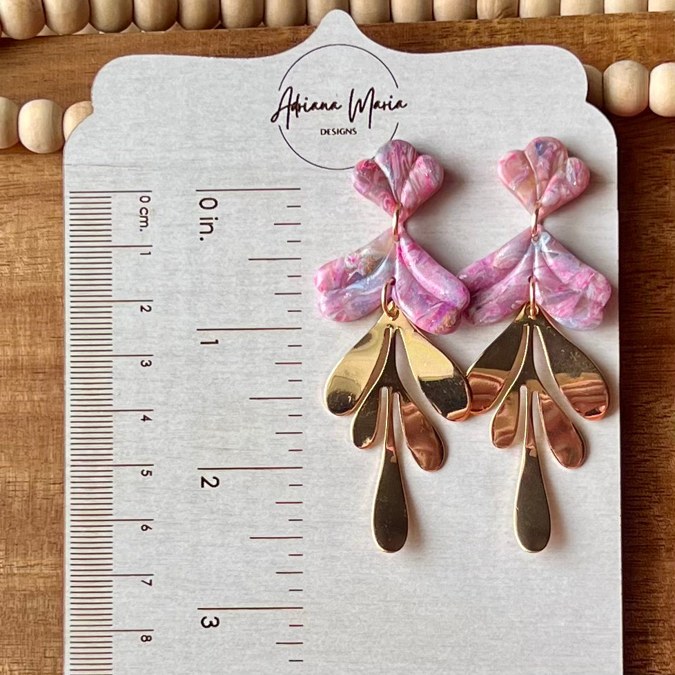 Sugar Rush Marbled Polymer Clay Statement Earrings