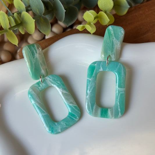 Ocean Waves Polymer Clay Earrings