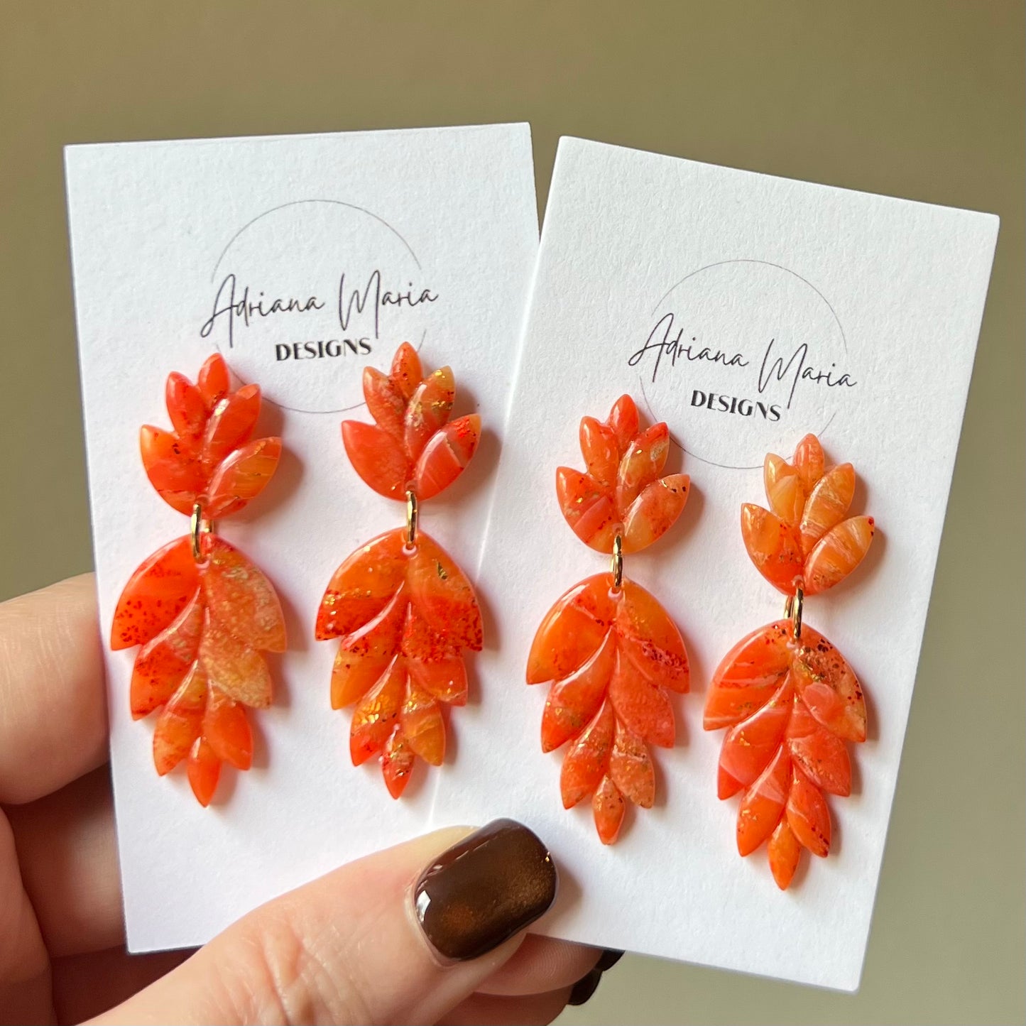 Autumn Sunset: Leaf Polymer Clay Earrings